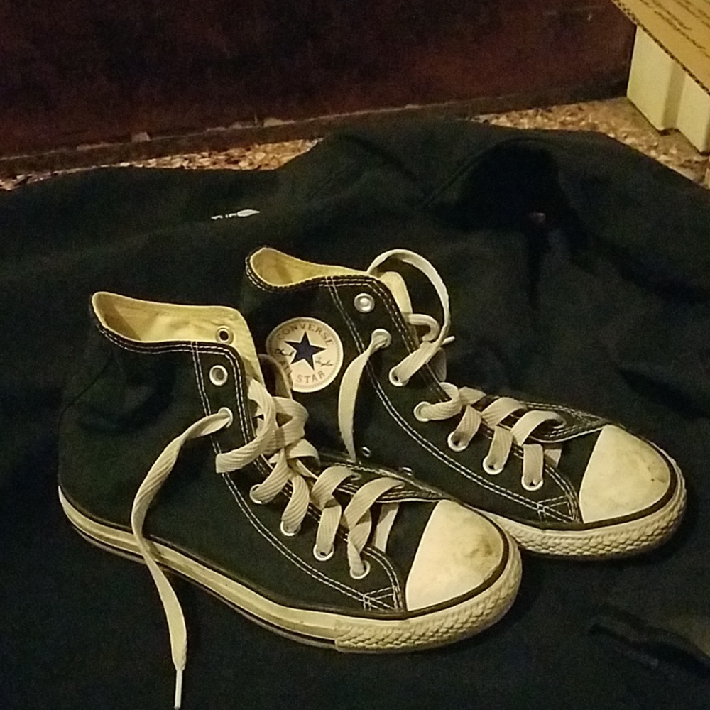 Converse All-Star black high tops. Womens size 8.